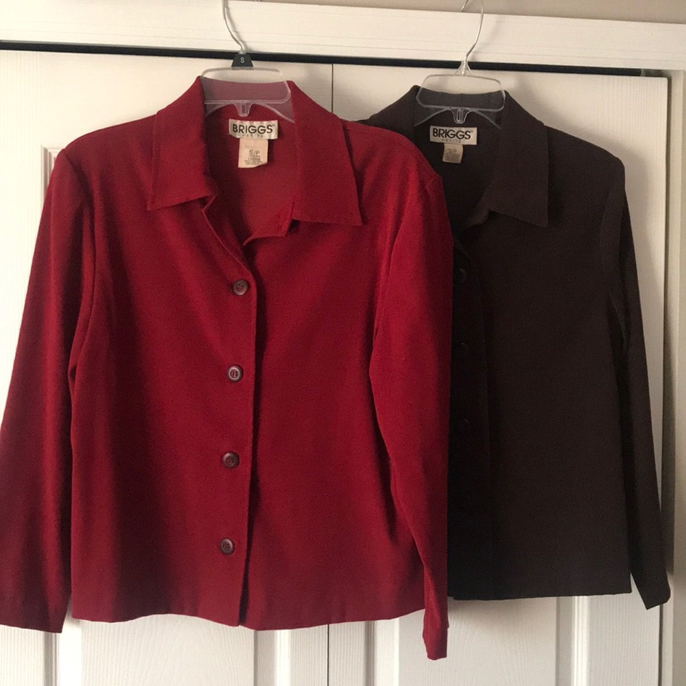 BUNDLE❗️LS Red & Brown Buttondown Top